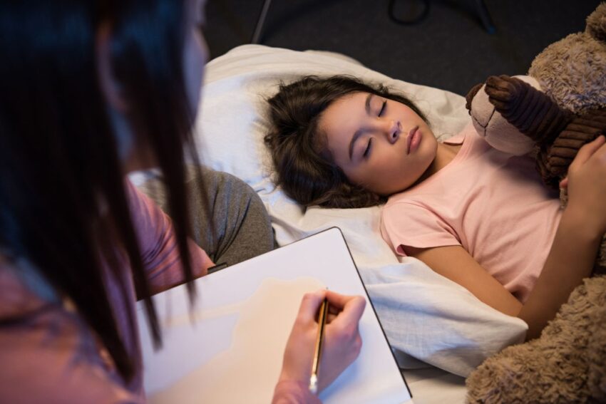 girl during sleep test